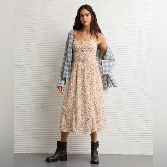 American Eagle Outfitters Dresses & Skirts - American Eagle Dress Womens Medium Bella Bow Midi Floral Boho Cottagecore